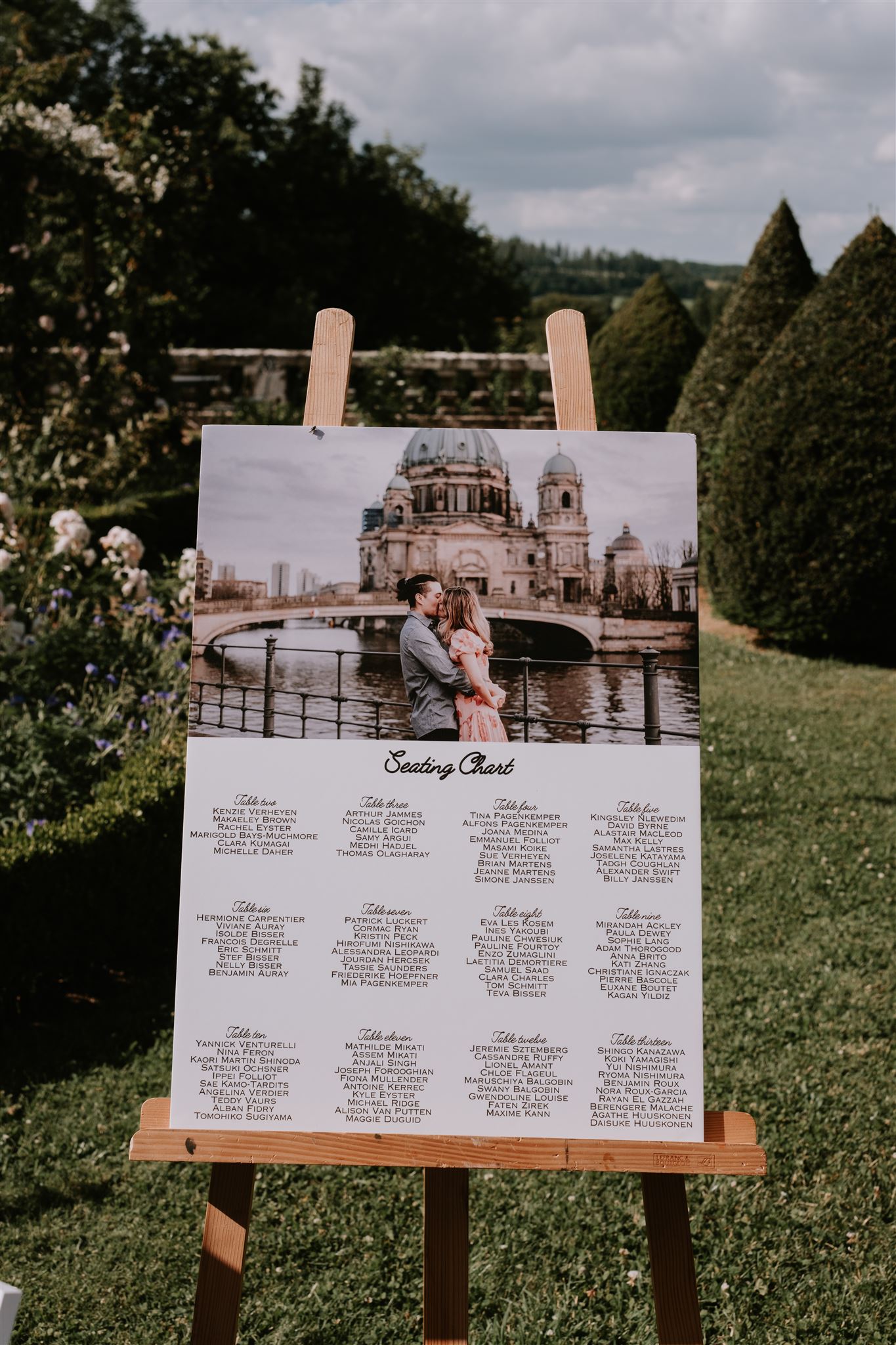 seating chart qui utilise une photo prise pendant la séance engagement