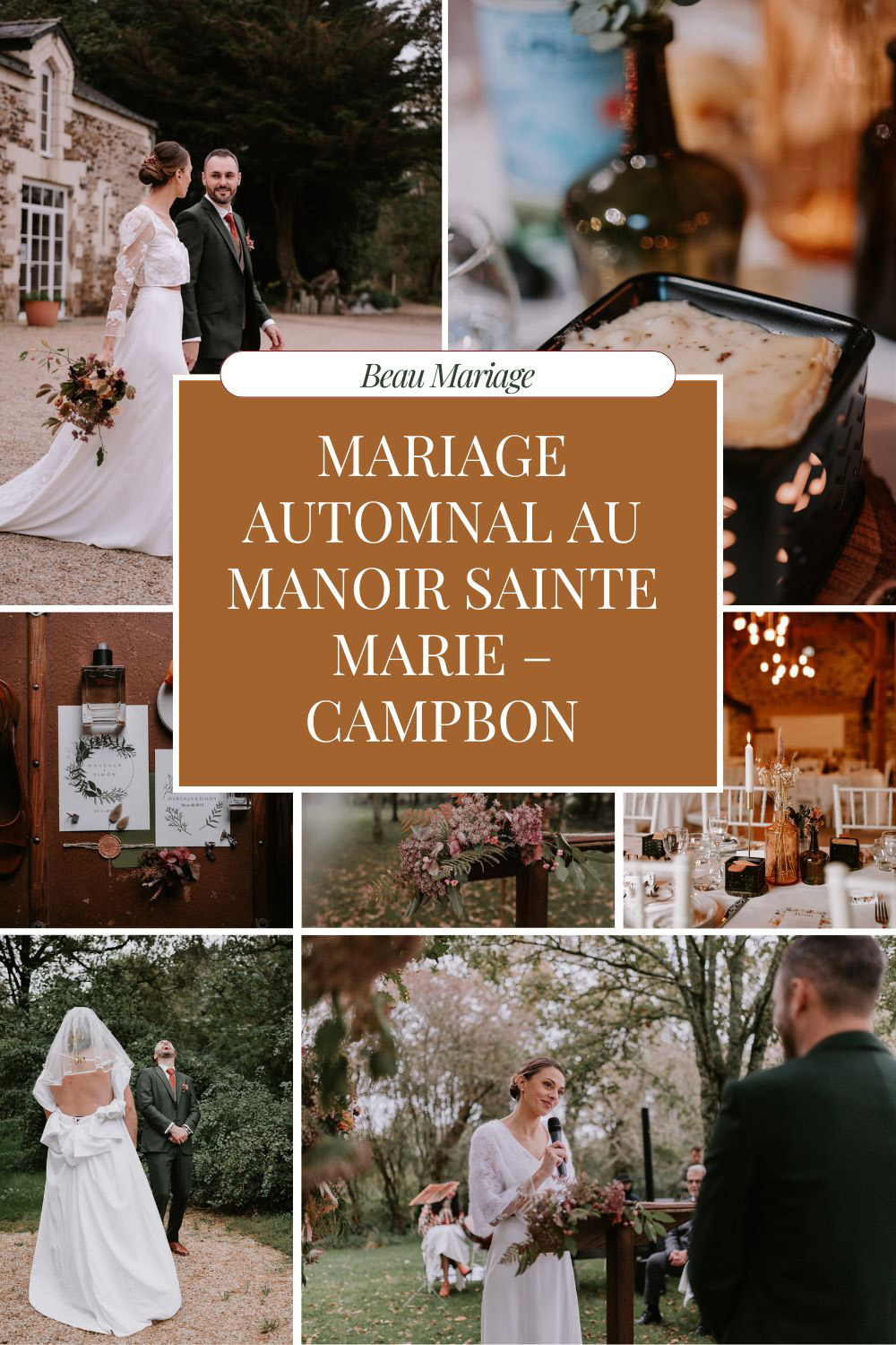 Mariage automnal au manoir sainte Marie Campbon image pinterest