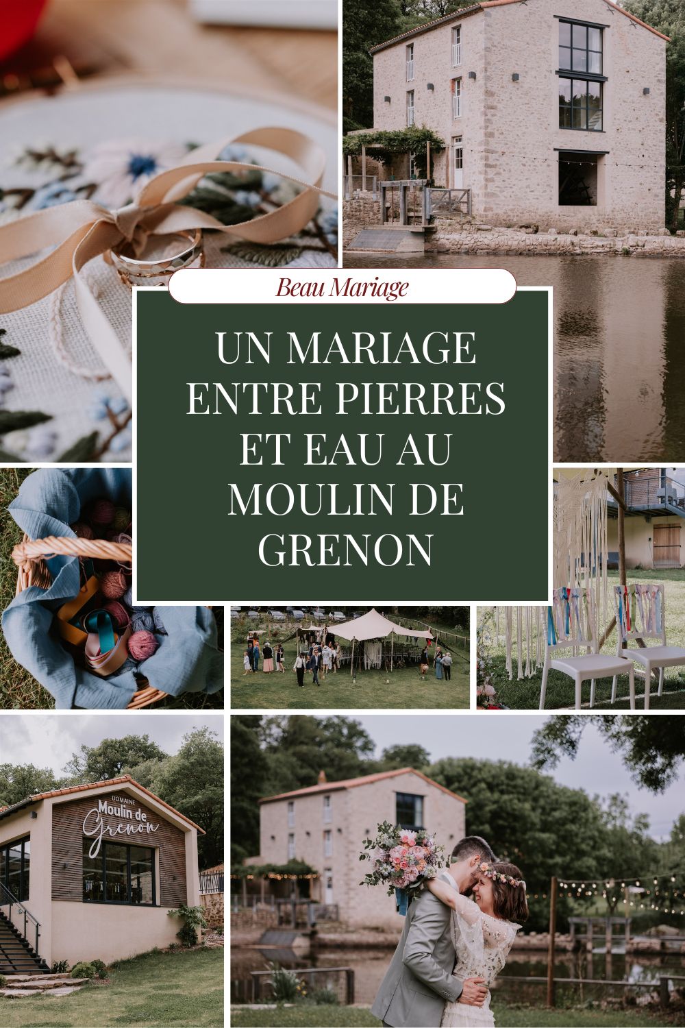 un mariage entre pierres et eau au moulin de Grenon image pinterest 2