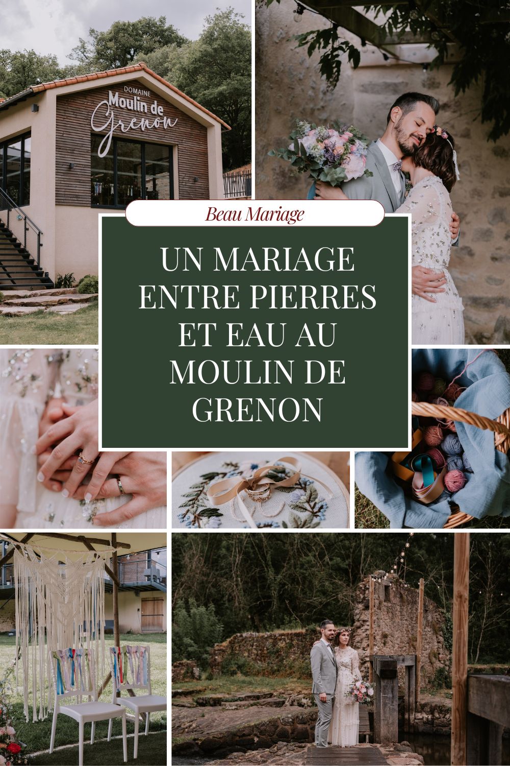 un mariage entre pierres et eau au moulin de Grenon image pinterest
