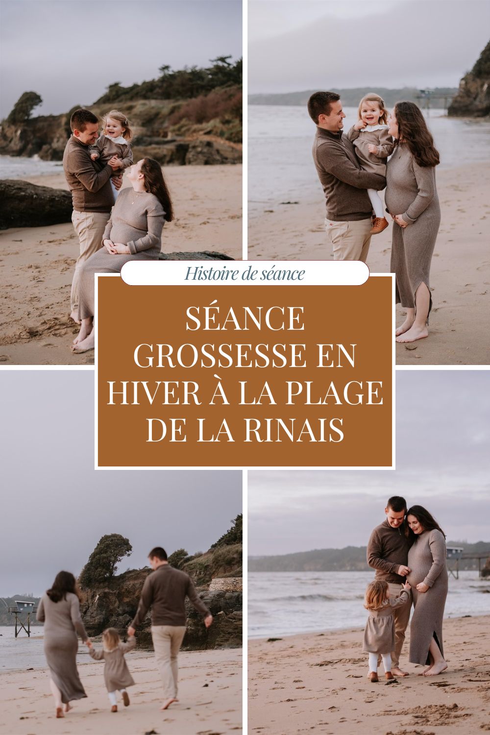 Séance grossesse en hiver à la plage de la Rinais seance grossesse plage rinais pinterest